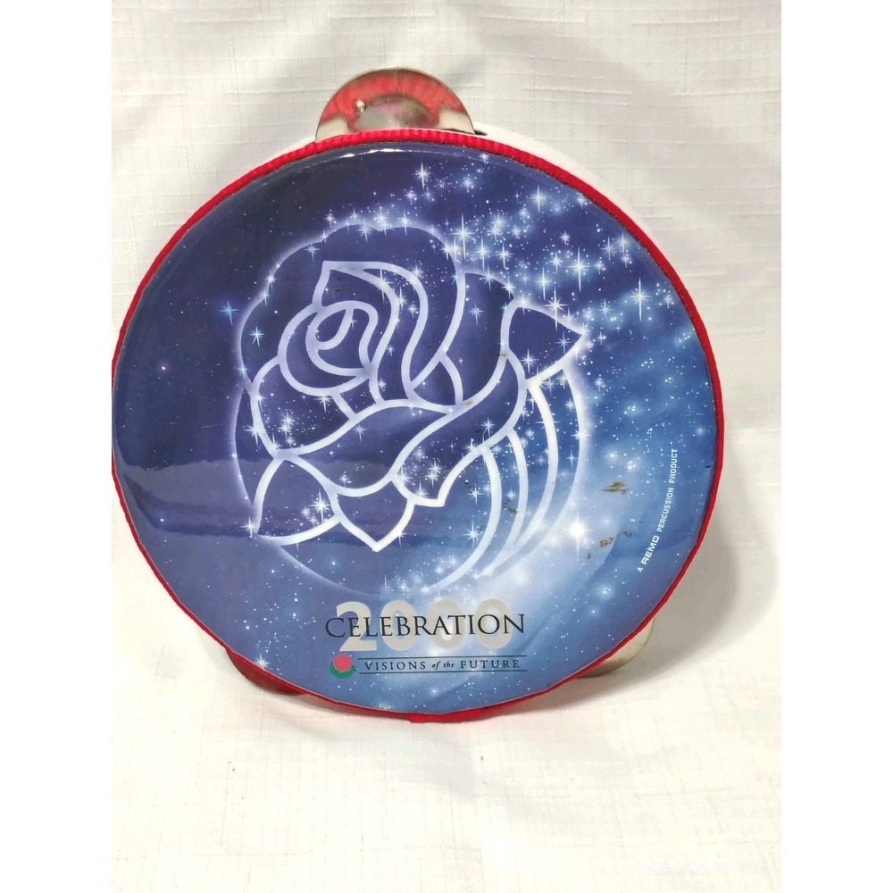 Rare 2000 Rose Bowl Parade Roy Disney Grand Marshal Souvenir Remo Tambourine 6"